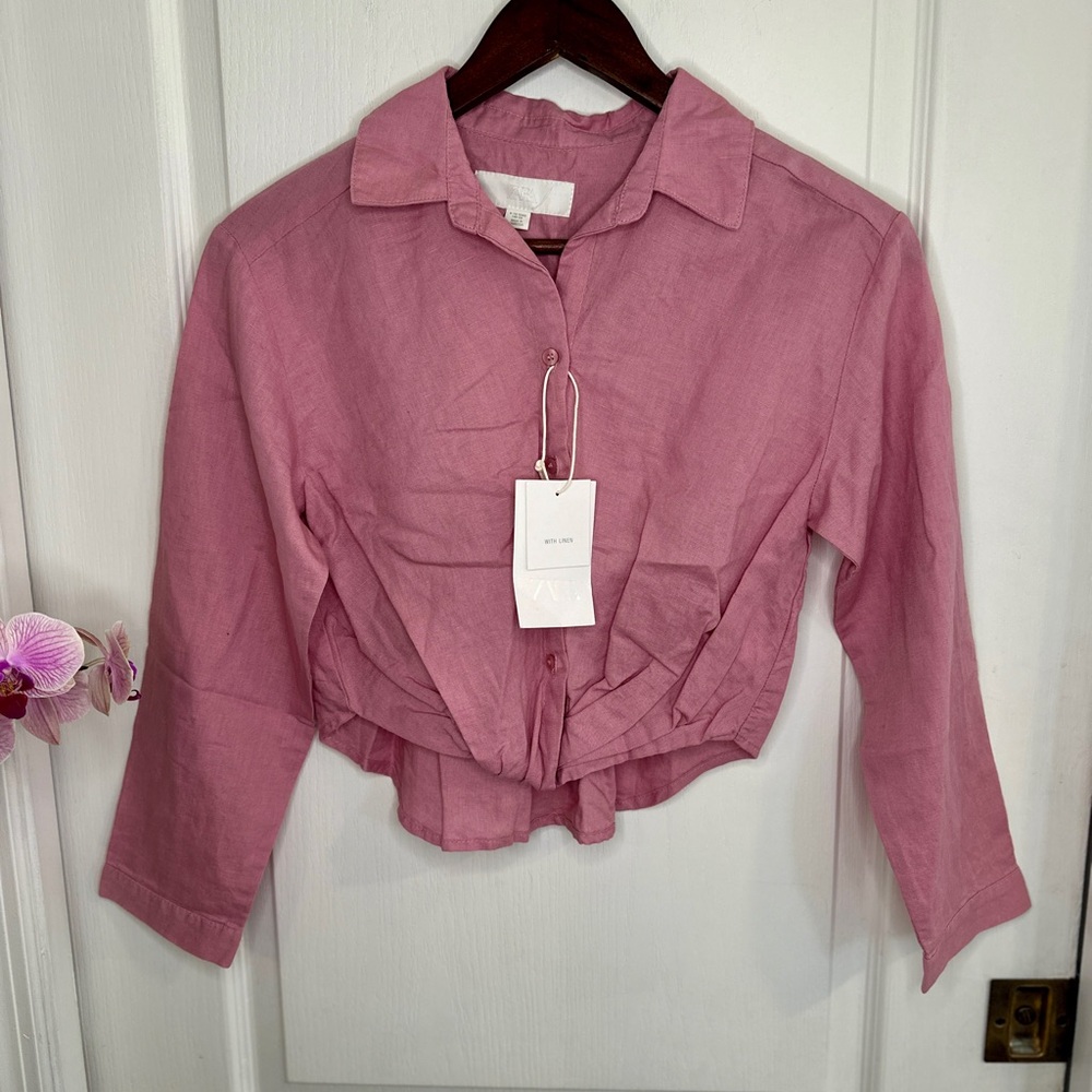 Zara Kids Pink Long Sleeve Shirt (9-10)